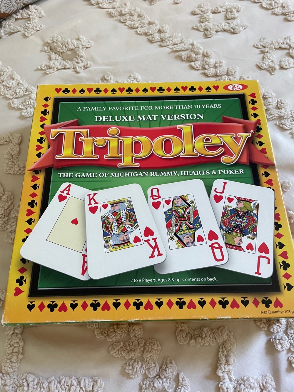 Tripoley Deluxe Mat Version Card Game - Yellow & Green